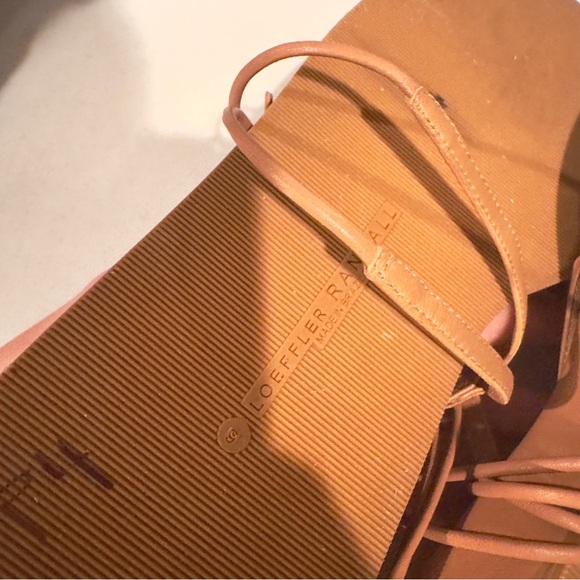 Loeffler Randall Beau Leather Strappy Lace Up Flatform Sandals Tan Size 9 - Picture 8 of 9
